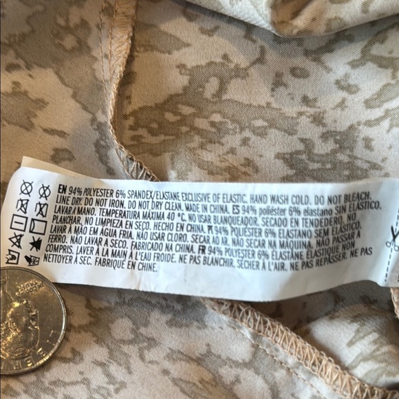 Forever 21 Tan Snake Satin Open Back Ruffled Hi-Low Hem Midi Dress Size S - Picture 12 of 15